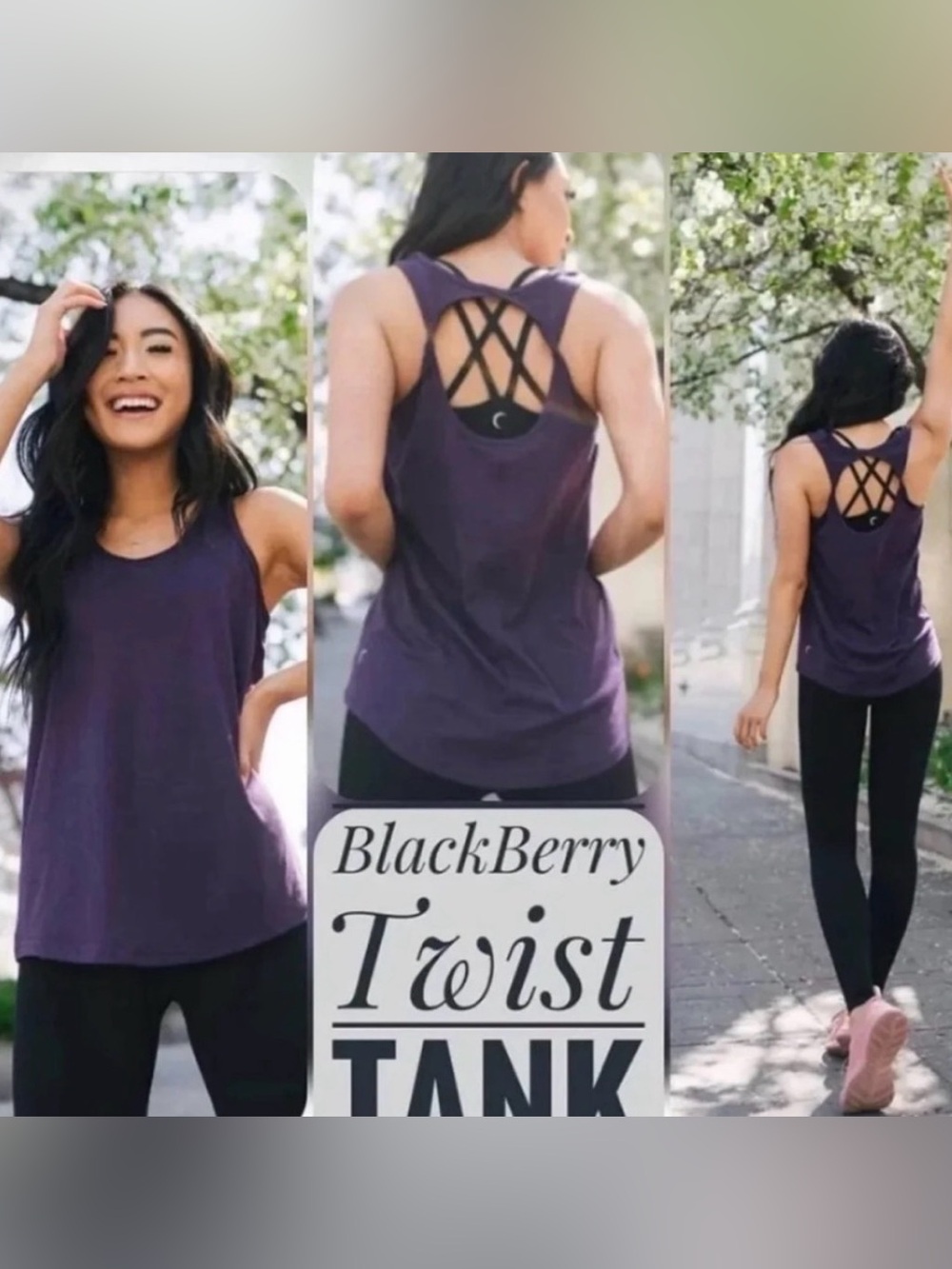 Zyia BlackBerry Twisted Tank